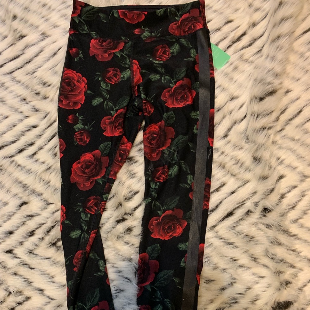 Forever 21 Athletic Leggings with Roses